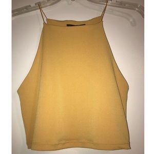 forever21 yellow crop tank top size small